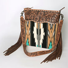 Load image into Gallery viewer, Western Hand Tooled Leather Purse, Conceal Carry Purse Crossbody, Cowhide Purse, American Darling Purse, Western Crossbody Fringe Purse
