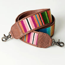 Load image into Gallery viewer, Western Hand Tooled Leather Purse Strap, Cowhide Purse Strap, American Darling Leather Purse Strap, Genuine Cowhide Strap

