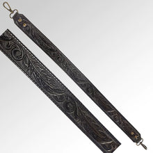 Load image into Gallery viewer, Womens Western Hand Tooled Leather Purse Strap, Western Purse Strap, Handmade Purse Strap, Cowhide Purse Strap, Leather Shoulder Strap
