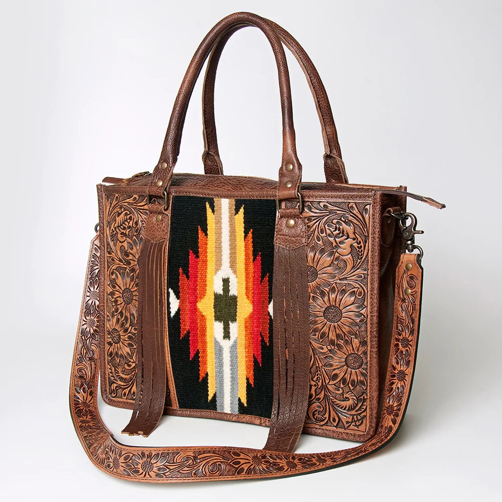 Western Purse, Hand Tooled Leather Purse, Conceal Carry Purse, Cowhide Purse, American Darling Purse, Western Crossbody Purse