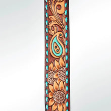 Load image into Gallery viewer, Western Hand Tooled Leather Purse Strap, Cowhide Purse Strap, American Darling Leather Purse Strap, Genuine Cowhide Strap
