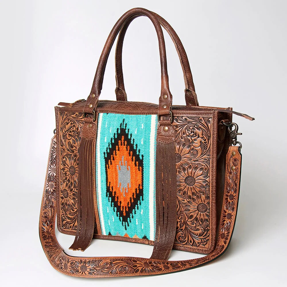 Western Purse, Hand Tooled Leather Purse, Conceal Carry Purse, Cowhide Purse, American Darling Purse, Western Crossbody Purse