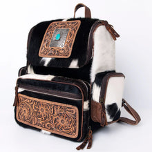 Load image into Gallery viewer, Leather Backpack Women, Leather Backpack Purse, Leather Backpack Diaper Bag, Western Diaper Bag Purse, Cowhide Backpack, Cowhide Purse
