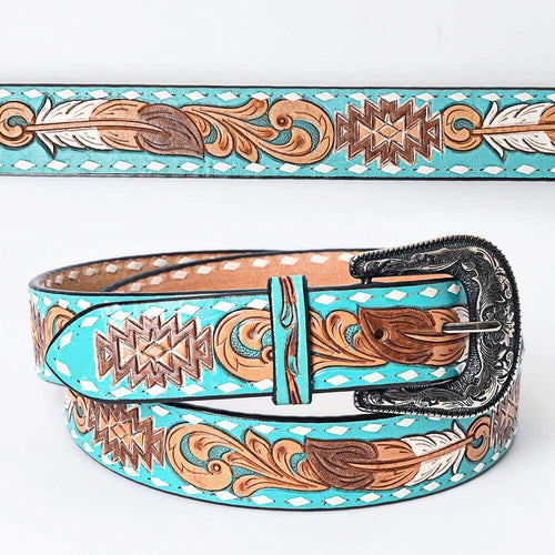 Womens Western Hand Tooled Leather Belt, Rodeo Belt, Embossed Leather Belt, Western Belt, Cowboy Belt, Cowgirl Belt, Beaded Handmade Belt