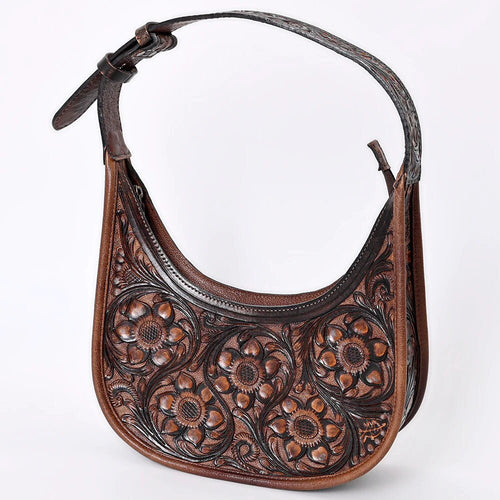 Western Hand Tooled Leather Purse, Hobo Cowhide Purse, Leather Hobo Purse, Western Purse, Genuine Cowhide, Genuine Leather Purse