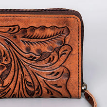 Load image into Gallery viewer, Western Hand Tooled Leather Wallet Purse, Leather Crossbody Purse, Genuine Leather Bag, Genuine Cowhide Bag, Western Purse, Luxury Wallet
