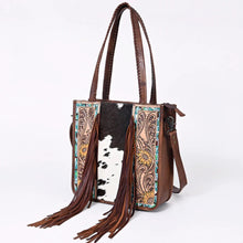 Load image into Gallery viewer, Western Purse, Hand Tooled Leather Purse, Hair On Purse, Cowhide Purse, American Darling Purse, Western Crossbody Purse, Laptop Bag
