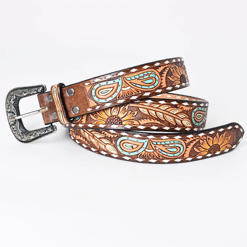 Joes Creek Hand Tooled Leather Belt - Shop Dodi Jo's