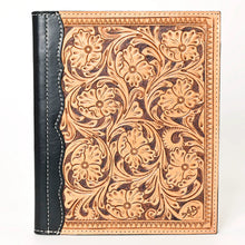 Load image into Gallery viewer, Hand Tooled Leather Portfolio, Leather Padfolio, Leather Legal Pad Portfolio, Leather Legal Pad Notebook, Tooled Leather Portfolio Envelope
