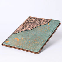 Load image into Gallery viewer, Hand Tooled Leather Portfolio, Leather Padfolio, Leather Legal Pad Portfolio, Leather Legal Pad Notebook, Tooled Leather Portfolio Envelope
