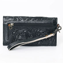 Load image into Gallery viewer, Western Hand Tooled Leather Wallet, Leather Wristlet Wallet, Genuine Leather Wallet, Cowhide Western Purse Wallet, Luxury Wallet
