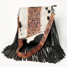 Load image into Gallery viewer, Western Hand Tooled Leather Purse, Concealed Carry Purse, Cowhide Purse, Leather Backpack Women, Western Purse Crossbody Backpack
