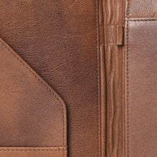 Load image into Gallery viewer, Hand Tooled Leather Portfolio, Leather Padfolio, Leather Legal Pad Portfolio, Leather Legal Pad Notebook, Tooled Leather Portfolio Envelope
