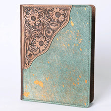 Load image into Gallery viewer, Hand Tooled Leather Portfolio, Leather Padfolio, Leather Legal Pad Portfolio, Leather Legal Pad Notebook, Tooled Leather Portfolio Envelope
