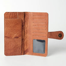 Load image into Gallery viewer, Western Leather Wallet , Hand Tooled Leather Wallet, Hair On Cowhide Wallet, Womens Leather Wallet, Genuine Leather Wallet
