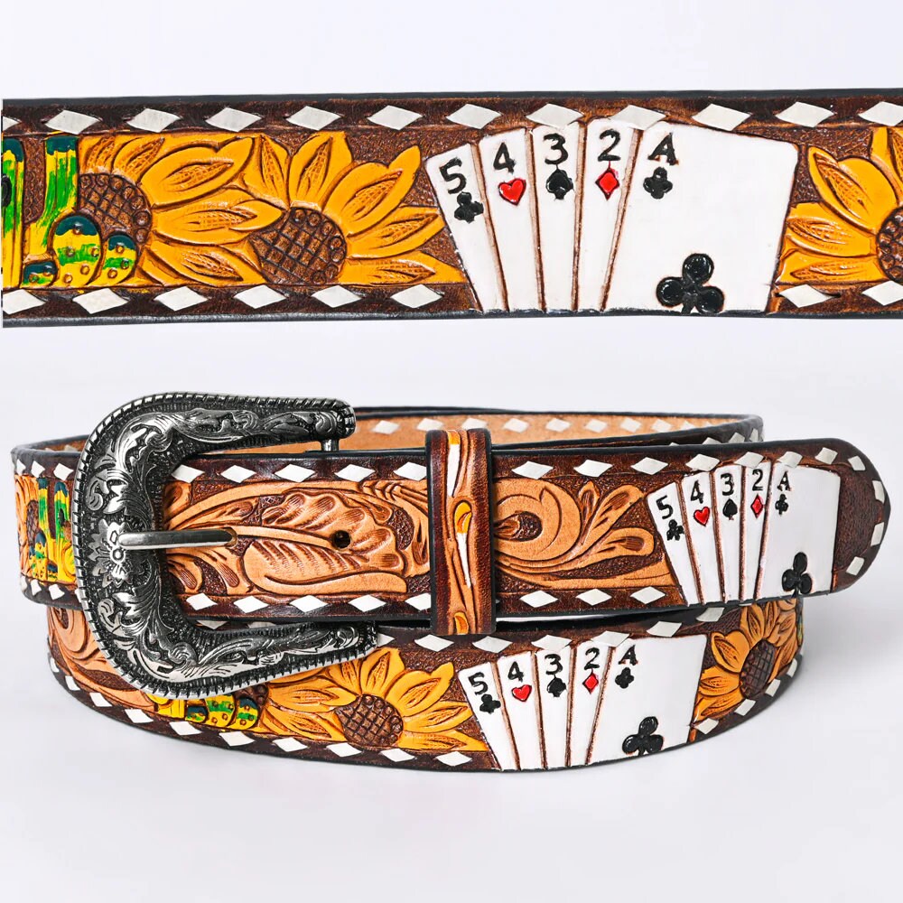 Womens Western Hand Tooled Leather Belt, Rodeo Belt, Embossed Leather Belt, Western Belt, Cowboy Belt, Cowgirl Belt, Handmade Leather Belt