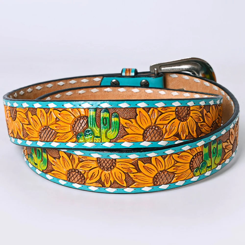 Flower Mound Hand Tooled Leather Belt - Shop Dodi Jo display picture 1