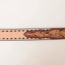 Load image into Gallery viewer, Womens Western Hand Tooled Leather Belt, Rodeo Belt, Embossed Leather Belt, Western Belt, Cowboy Belt, Cowgirl Belt, Studded Handmade Belt
