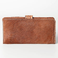 Load image into Gallery viewer, Western Leather Wallet , Hand Tooled Leather Wallet, Hair On Cowhide Wallet, Womens Leather Wallet, Genuine Leather Wallet
