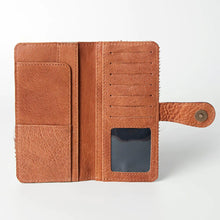 Load image into Gallery viewer, Western Leather Wallet , Hand Tooled Leather Wallet, Hair On Cowhide Wallet, Womens Leather Wallet, Genuine Leather Wallet
