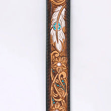 Load image into Gallery viewer, Womens Western Hand Tooled Leather Belt, Rodeo Belt, Embossed Leather Belt, Western Belt, Cowboy Belt, Cowgirl Belt, Handmade Leather Belt
