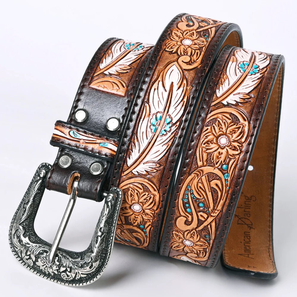 Adelaide Hand Tooled Leather Belt Shop Dodi Jo's