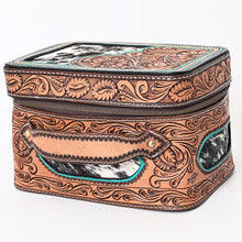 Load image into Gallery viewer, Western Leather Jewelry Case, Hair on Hide Jewelry Holder, Jewelry Box Safe, Leather Make Up Case, Hair On Cowhide Jewelry Box
