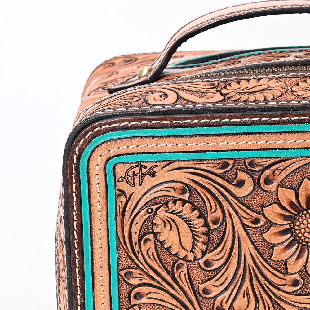 Western Leather Jewelry Case, Hair on Hide Jewelry Holder, Jewelry Box Safe, Leather Make Up Case, Hair On Cowhide Jewelry Box