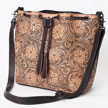 Load image into Gallery viewer, Genuine Leather Purse, Hand Tooled Leather Crossbody Purse, Concealed Carry Purse, Cowhide Purse, Genuine Cowhide, Western Leather Purse
