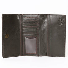 Load image into Gallery viewer, Western Hand Tooled Leather Wallet Purse, Leather Wallet, Genuine Leather Bag, Western Purse, Luxury Wallet, Cowhide Wallet
