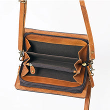 Load image into Gallery viewer, Western Leather Wallet Purse, Hand Tooled Leather Wallet, Crossbody Purse, Womens Leather Wallet, Genuine Leather Wallet
