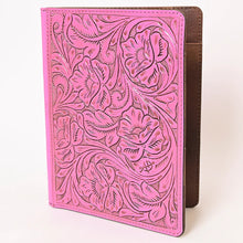 Load image into Gallery viewer, Hand Tooled Leather Portfolio, Leather Padfolio, Leather Legal Pad Portfolio, Leather Legal Pad Notebook, Tooled Leather Portfolio Envelope
