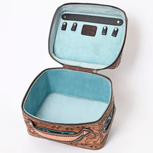 Load image into Gallery viewer, Western Leather Jewelry Case, Hair on Hide Jewelry Holder, Jewelry Box Safe, Leather Make Up Case, Hair On Cowhide Jewelry Box
