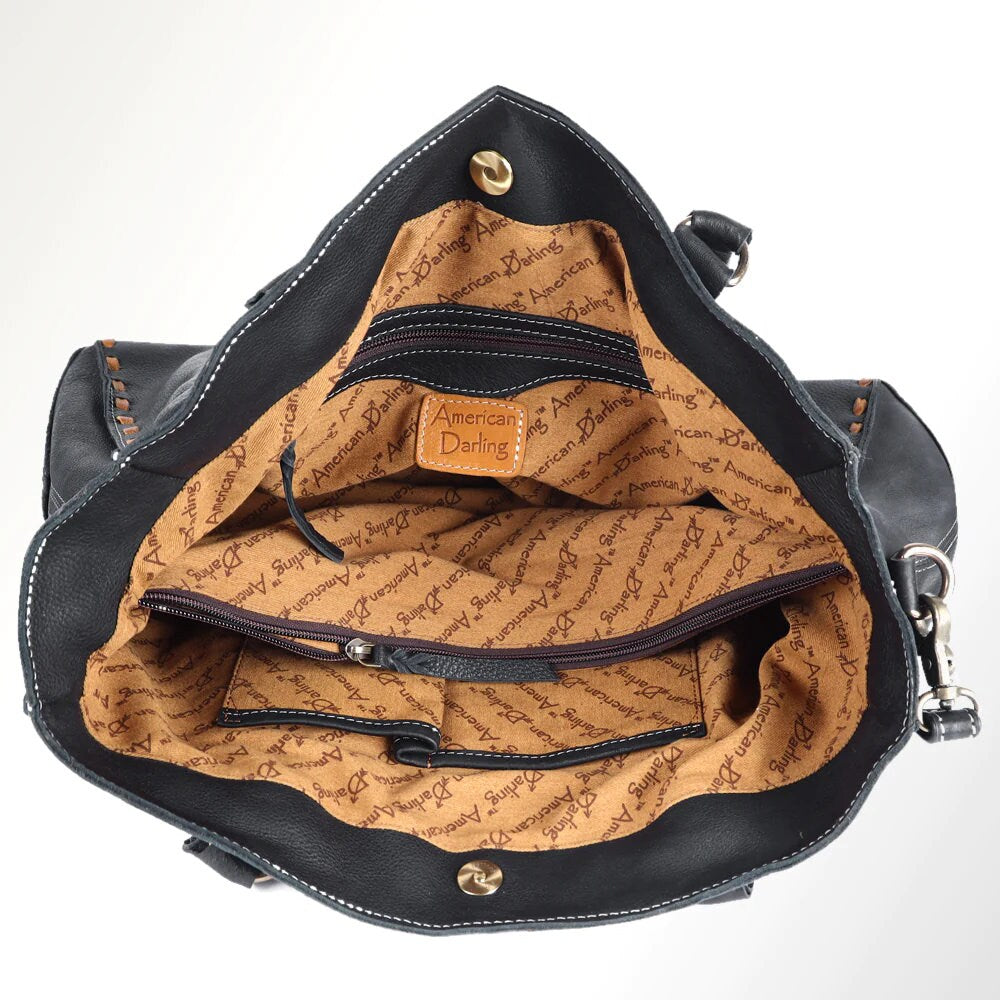Black Mesa Leather Crossbody Purse