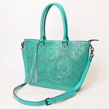 Load image into Gallery viewer, Western Hand Tooled Leather Purse, Western Tote Bag, Conceal Carry Purse, Cowhide Purse, Genuine Leather Purse, Western Crossbody Purse
