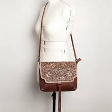 Load image into Gallery viewer, Western Hand Tooled Leather Purse, Western Tote Bag, Conceal Carry Purse, Cowhide Purse, Genuine Leather Purse, Western Crossbody Purse
