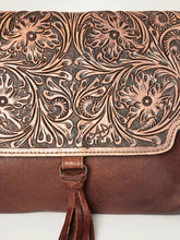 Load image into Gallery viewer, Western Hand Tooled Leather Purse, Western Tote Bag, Conceal Carry Purse, Cowhide Purse, Genuine Leather Purse, Western Crossbody Purse
