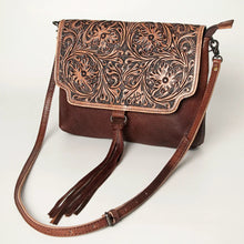 Load image into Gallery viewer, Western Hand Tooled Leather Purse, Western Tote Bag, Conceal Carry Purse, Cowhide Purse, Genuine Leather Purse, Western Crossbody Purse
