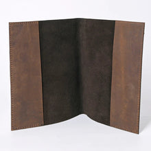 Load image into Gallery viewer, Hand Tooled Leather Day Planner Cover, Leather Planner Cover, Leather Journal Cover, Leather Portfolio, Leather Notebook Cover
