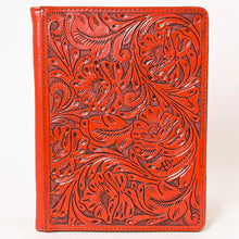 Load image into Gallery viewer, Hand Tooled Leather Portfolio, Leather Padfolio, Leather Legal Pad Portfolio, Leather Legal Pad Notebook, Tooled Leather Portfolio Envelope
