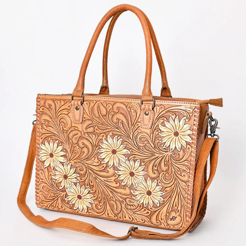 Western Style Leather Shoulder Bag For Women - Handcrafted Upcycled Leather Handbag With Tassel
