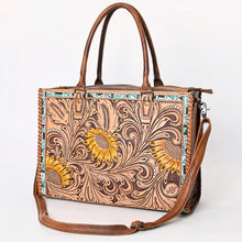 Load image into Gallery viewer, Western Hand Tooled Leather Purse, Conceal Carry Purse, Cowhide Purse, Genuine Leather Purse, Western Leather Crossbody Purse
