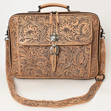 Load image into Gallery viewer, Western Purse, Western Tote Bag, Hand Tooled Leather Work Bag, Hand Tooled Leather Purse, Leather Briefcase, Laptop Bag,
