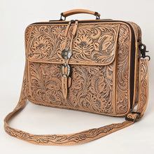 Load image into Gallery viewer, Western Purse, Western Tote Bag, Hand Tooled Leather Work Bag, Hand Tooled Leather Purse, Leather Briefcase, Laptop Bag,
