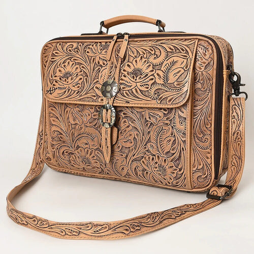Western Purse, Western Tote Bag, Hand Tooled Leather Work Bag, Hand Tooled Leather Purse, Leather Briefcase, Laptop Bag,