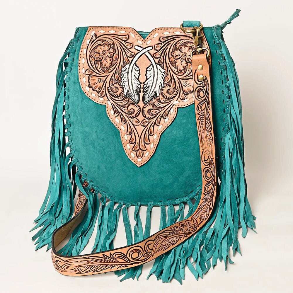 Whitehorse Turquoise Western Leather Crossbody Purse Shop Dodi Jo's