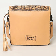 Load image into Gallery viewer, Western Hand Tooled Leather Purse, Western Tote Bag, Leather Crossbody Purse, Messenger Purse, Genuine Western Leather Crossbody Purse
