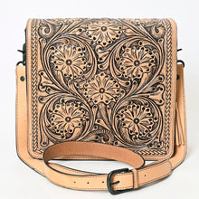 Load image into Gallery viewer, Western Hand Tooled Leather Purse, Western Tote Bag, Leather Crossbody Purse, Messenger Purse, Genuine Western Leather Crossbody Purse
