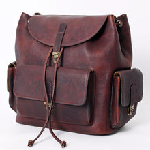 Load image into Gallery viewer, Leather Backpack Women, Leather Backpack Purse, Leather Backpack, Western Purse, Full Size Leather Backpack, Cowhide Backpack, Cowhide Purse
