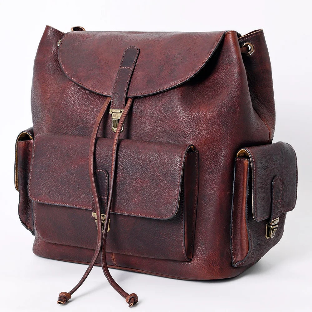 Leather Backpack Women, Leather Backpack Purse, Leather Backpack, Western Purse, Full Size Leather Backpack, Cowhide Backpack, Cowhide Purse